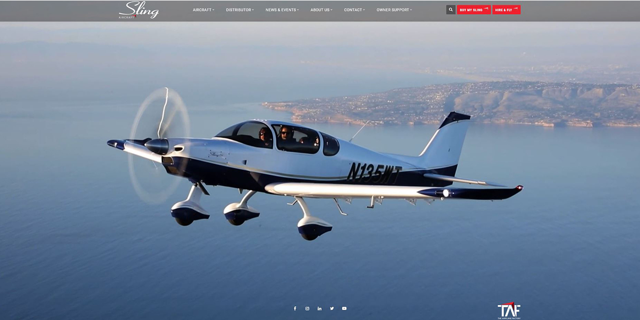 the airplane factory launches new website domain sling aircraft